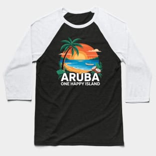 Aruba One Happy Island Souvenir Baseball T-Shirt